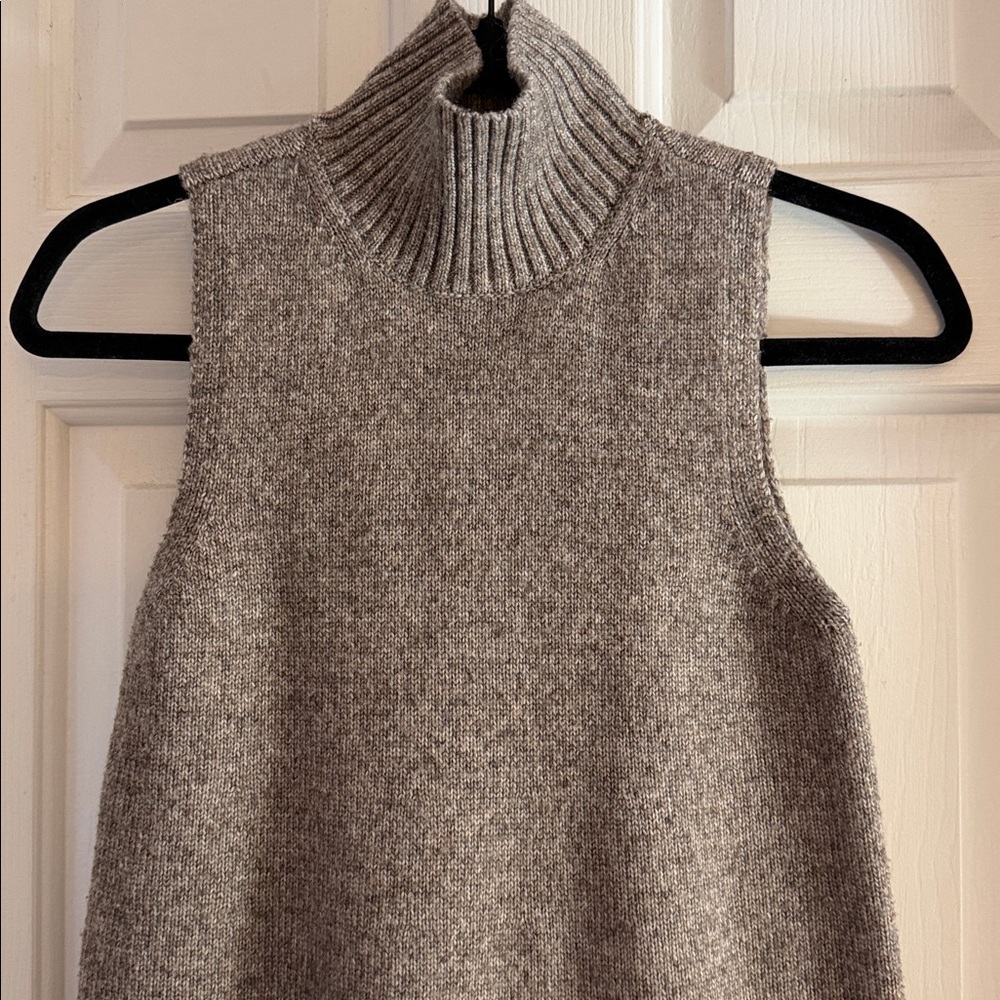 Women’s sleeveless turtleneck mini dress tan XS - Picture 3 of 5